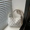 Bolso de Lona Nuevo de Moda Estilo Japonés con Lunares, Simple y Moderno, Aspecto Fresco y Juvenil, Bolso de Hombro de Gran Capacidad, Bolso Tote para Viajes Diarios
