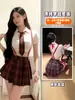 Lencería para la Diversión y el Placer, Tallas Grandes Estudiante Dulce Estilo Universitario Chica Sexy Caliente Jk Estudiante de Último Año Conjunto de Falda a Cuadros Camisa