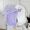 Toalha de Banho Kulomi Três Peças Desenho Animado Absorvente Não Solta Fiapos Estudante Fofa Feminina Poncho de Banho