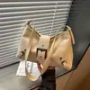 Bolso de Hombro Sólido Nuevo y Elegante para Mujer Otoño 2026, Personalizado, Minimalista, Texturizado, Moderno, Casual, Bolso Tote de Nicho
