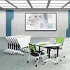 Mesa de Treinamento e Cadeira Combinadas Dobráveis Mesa Trapezoidal Móvel Mesa de Conferência de Emenda Sala de Aula Inteligente Mesa Hexagonal Dobrável