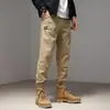 Calça Tooling Reta Estilo Americano Retrô Masculina Primavera e Outono Casual Tendência Marca Perna Larga Versátil Calça Harlan