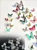 Decoração de Parede Borboleta Dobrável 3D Estéreo Camada Única Simulação Decoração de Colar Colorida Arranjo de Quarto Embelezamento de Casamento