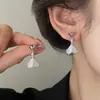 Pendientes de Minifalda con Diamantes Completos de Nuevo Estilo Transfronterizos Europeos y Americanos, Pendientes de Circonita Estilo Nicho para Mujer, Pendientes de Lujo Ligero de Alta Gama