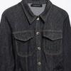 Senhoras azul e preto lavado moda midi manga longa denim vestido 2025 primavera novo lazer europeu e americano transfronteiriço