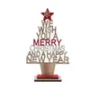 Decoración de escritorio navideña manualidades en madera adornos grabado láser forma de árbol de Navidad adornos con letras en inglés