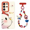 Capa de celular de alto valor adequada para Samsung s26+ face lateral gato 25ultra silicone s24+ macia s23 com cordão 22 conjunto