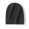 Gorro 100% Cachemir Otoño e Invierno Nuevo Cálido Tejido Hombres y Mujeres Pareja Mismo Estilo Color Sólido Gorro para el Frío