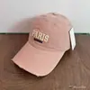 Retro Americano PARIS Bordado 3D Desgastado Sombrero de Sol Unisex Tendencia Callejera Versátil Gorra de Béisbol