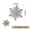 Botão de Floco de Neve Bicolor Dourado e Prateado, Estilo de Luxo Leve, Botão de Pétala com Microincrustação de Zircônia, Base de Cobre, Botão de Acessório para Roupa Galvanizado