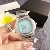 Reloj Mecánico No Automático Multifuncional Unisex Incrustado con Diamantes Luminoso Resistente al Agua Moda Acero Inoxidable Reloj Decorativo