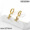 Pendiente de Letra Completa de Diamante PVD Dorado Acero de Titanio Pendientes Nicho Europeo y Americano Lujo Ligero Circonita Incrustada Ear Cuff Mujer Transfronterizo