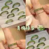Anillo Delgado Original Estilo Chino Imitación Jade Mismo Estilo que Xiaohongshu Que No Se Desvanece, Anillo Vegetariano de Moda, Femenino de Estilo Antiguo de Nicho