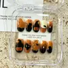 Uñas vestibles de Halloween superventas transfronterizas europeas y americanas, piezas de arte de uñas de calabaza, calavera y fantasma puramente hechas a mano, productos terminados para venta al por mayor de alta gama