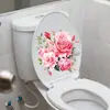 Xino Ph-Qt904 Rosa Acuarela Rosa Rosa Papel Higiénico Autoadhesivo Extraíble Cubierta para Asiento de Inodoro Pegatina Decorativa