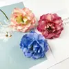 Cabeça de Flor de Rosa Peônia Simulada DIY Flor de Rosa Adorno de Cabeça Étnico Material de Flor Artificial Props para Parede de Flores de Salão de Casamento