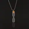Collar de Reloj de Arena Cilindro de Vidrio Dispositivo de Arena Movediza Collar con Arena Fina Microesferas Colgante de Botella de los Deseos Personalizado