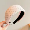 Diadema de lunares estilo coreano de ala ancha para mujer, diadema versátil para lavarse la cara, diadema antideslizante de corona alta, accesorio de lujo de alta gama para el cabello