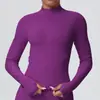 Chaqueta de Manga Larga Sin Costuras con Cuello Alto y Cremallera, Europea y Americana, para Mujer, Ajustada, Secado Rápido, Ropa de Yoga, Top Deportivo para Fitness al Aire Libre