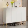 Zapatero de Lujo Ligero para el Hogar Puerta de Imitación Pizarra Estilo Crema Almacenamiento de Entrada Zapatero de Entrada de Gran Capacidad Económico para Sala de Estar