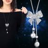 Cadena de suéter larga cruzada espejo para mujer, collar largo de tulipán, accesorios colgantes para ropa de temperamento, fabricantes venden