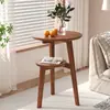 Mesa de centro de madera maciza, mesa auxiliar para sofá, mesa redonda pequeña de ocio para balcón, adecuada para apartamentos pequeños, sala de estar minimalista, dormitorio, mesita de noche, hecho a medida