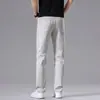 Roupas Masculinas Xintang 2026 Primavera/Verão Novos Jeans Slim Fit Estilo Europeu de Perna Reta, Calças Longas de Sarja Elástica Finas