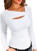 2025 Europa y Estados Unidos nuevos productos transfronterizos Amazon. Top de camiseta de manga larga ajustada irregular para mujer Ropa de mujer transfronteriza europea y americana