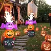 Modelo Inflable de Halloween Transfronterizo Fantasma Blanco Bruja Calabaza Fantasma Decoración de Halloween Festival de Fantasmas Patio Lápida Brillante