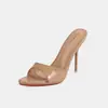 Sandalias rojas de suela roja con tacón de aguja ultraligero para mujer, simples, elegantes y versátiles, para usar en exteriores, comercio exterior transfronterizo Amazon AliExpress