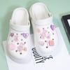 Acessórios para Calçados com Furos DIY de Resina Série Rosa Diamante Cintilante Flor de Sapato Fivela Decorativa para Parte Superior de Sapato de Jardim Removível