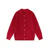 Otoño 2026 Nuevo Suéter Chaqueta de Punto Trenzado Retro para Hombre Solapa Corta de un Solo Botón Ajuste Holgado Hombro Caído Tejidos