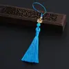Dança do Leão Chinês Pingente de Saquinho com Borla de Miçangas Ornamento de Borla para Chapéu