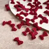 Acessórios para Nail Art Laço Vermelho Veludo Ano Novo, Laço Borboleta de Resina Vinho Exquisito e Versátil Decorações de Unha Atacado
