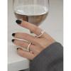 Anillo de plata esterlina S925 coreana 410 con nicho, diseño elegante, textura abierta, anillo de plata combinable para mujer