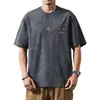 Roupas Masculinas Xintang 2026 Verão Nova Camiseta Manga Curta Pesada com Aspecto Lavado para Homens, Atacado Disponível