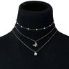 Collar de mariposa con perlas multicapa y diamantes para mujer, estilo moderno y popular en Internet, cadena de clavícula de nicho simple, nuevo estilo, elegante.