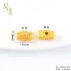 Cuentas Espaciadoras de Esmalte Dorado Estilo Antiguo de Alta Retención de Color, Cuentas Chinas con Agujero Pasante de Flor de Loto para Pulseras y Accesorios de Collar para Mujer