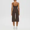 Nuevo Estilo Tirantes Finos Espalda Bonita Camiseta sin Mangas de Yoga Cintura Alta Secado Rápido Casual Cropped Pantalones de Pierna Ancha Conjunto de Ropa de Yoga para Exteriores Mujer