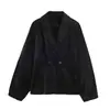 Z Estilo Europeo y Americano 2026 Nueva Moda Elegante Temperamento Chaqueta Abrigo de Doble Botonadura Suelta con Cinturón para Mujer para Ir al Trabajo 4968228