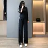 Conjunto de Tres Piezas para Mujer 2026 Primavera y Otoño Estilo de Oficina de Gama Alta Madura Camiseta de Manga Larga Gris Chaleco Pantalones de Pierna Ancha