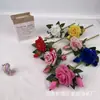 Decoración de Flor Artificial Rosa con Borde Rizado, Adorno de Flor Artificial, Centro de Mesa, Flor Eterna para Sala de Estar, Rosa de Flor Falsa