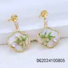 Accesorios para Pendientes de Perlas Retro DIY Productos Semi-Terminados DIY Nuevo Estilo Estilo Chino Patrón de Nube Flor de Ciruelo Orquídea Bambú Crisantemo Accesorios para Pendientes Venta al por Mayor