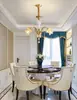 Lustre todo em cobre estilo europeu, luz principal para sala de estar, luz de jantar duplex de luxo americano, luz para quarto, luz para escritório, atacado