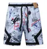 Shorts de praia casuais da moda e populares AJ, respiráveis, de secagem rápida e com corte solto, com design estampado em estilo de rua americano, adequados para basquete e vendas transfronteiriças
