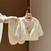 Conjunto de Inverno Duas Peças para Menina Estilo Coreano Elegante com Bolinhas Desenho Animado Fofo Duas Peças Roupas Quentes para Casa