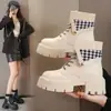 Botines estilo británico Martin para mujer, nueva colección otoño/invierno 2026, modernos y populares, botines de algodón con forro polar, suela gruesa, que aumentan la altura, botines cortos para mujeres petite