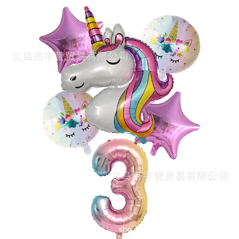6pcs-lot-Rainbow-Unicorn-Ballo