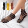 Calcetines de encaje de tubo alto finos para mujer de verano, calcetines invisibles que no se deslizan, calcetines de malla transpirable para mujer, calcetines cortos de encaje