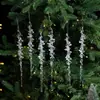 Decoraciones navideñas transfronterizas, adornos de carámbanos transparentes estilo nórdico, colgantes de carámbanos de cristal blanco para árboles de Navidad